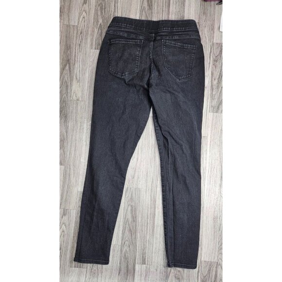 (3/$35) Old Navy Size 12 Long Skinny Mid Rise Pull On Stretch Grey Black Jeans - Picture 2 of 11